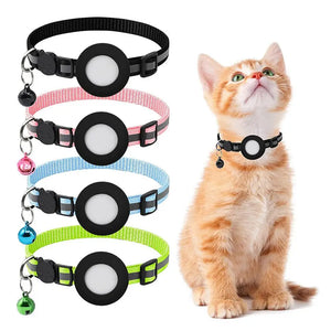 Reflective Cat and Dog Collars with Air Tag holder, Tracker