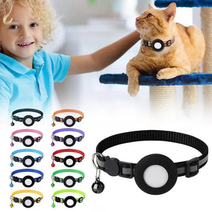 Reflective Cat and Dog Collars with Air Tag holder, Tracker