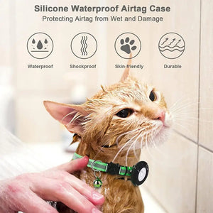 Reflective Cat and Dog Collars with Air Tag holder, Tracker