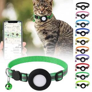 Reflective Cat and Dog Collars with Air Tag holder, Tracker
