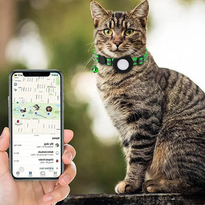 Reflective Cat and Dog Collars with Air Tag holder, Tracker